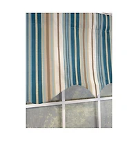 Rlf Home Elisa Stripe Regal 100% Cotton with Fully Lined 3" Rod Pocket High Quality Spot Clean Valance 50" x 17" Blue