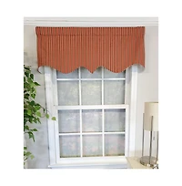 Rlf Home Roman Stripe Regal 3" Rod Pocket Lining Luxurious and Elegant Window Treatment Valance 50" x 17" Orange