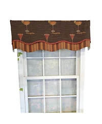 Rlf Home Martini Glory 3" Rod Pocket Lining Luxurious and Elegant Window Treatment Valance 50" x 16" Oakwood
