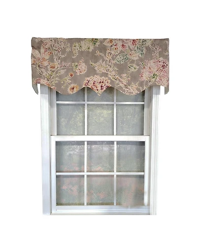 Rlf Home Monte Cristo Regal 3" Rod Pocket Lining Luxurious and Elegant Window Treatment Valance 50" x 17" Gray