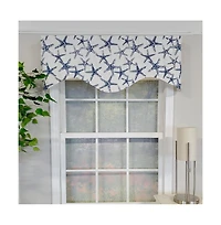 Rlf Home Sea Friends Cornice 3" Rod Pocket Lining Luxurious and Elegant Window Treatment Valance 50" x 17" Navy
