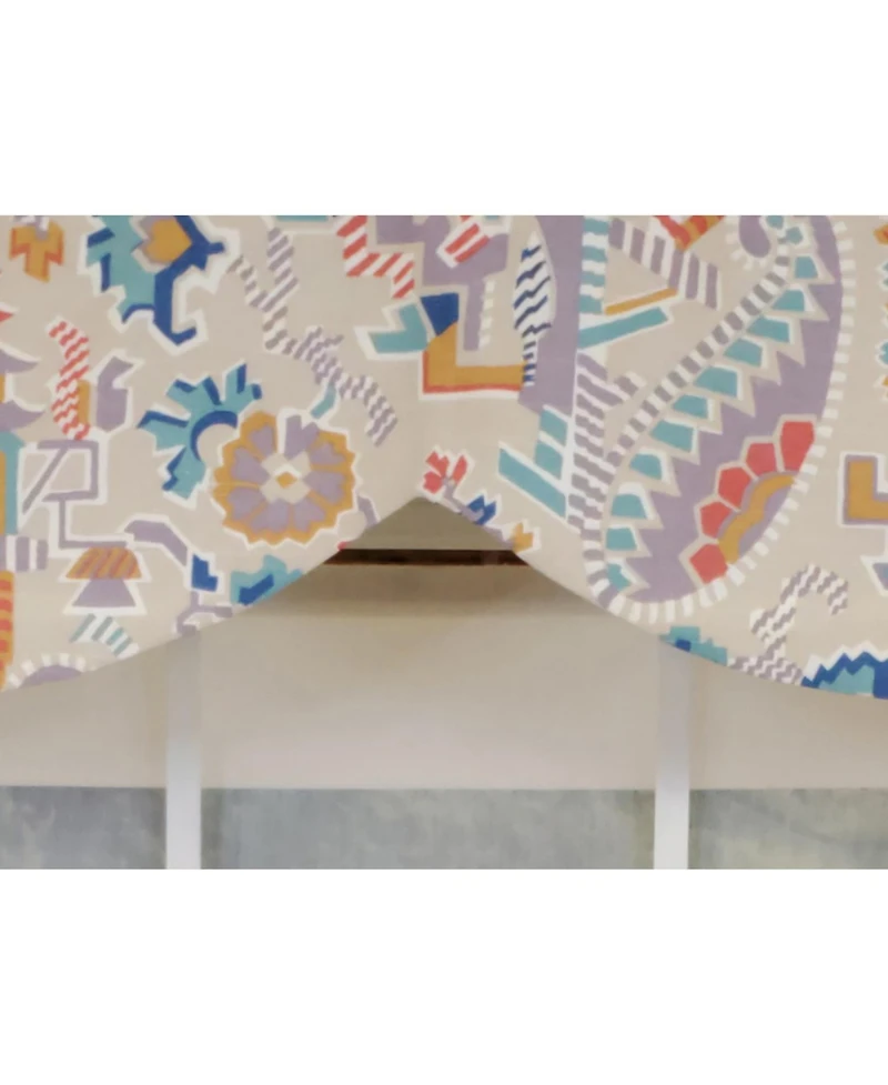 Rlf Home 3" Rod Pocket High Quality Fabric Tea House Stamford Valance for Windows 50" x 16" Multi