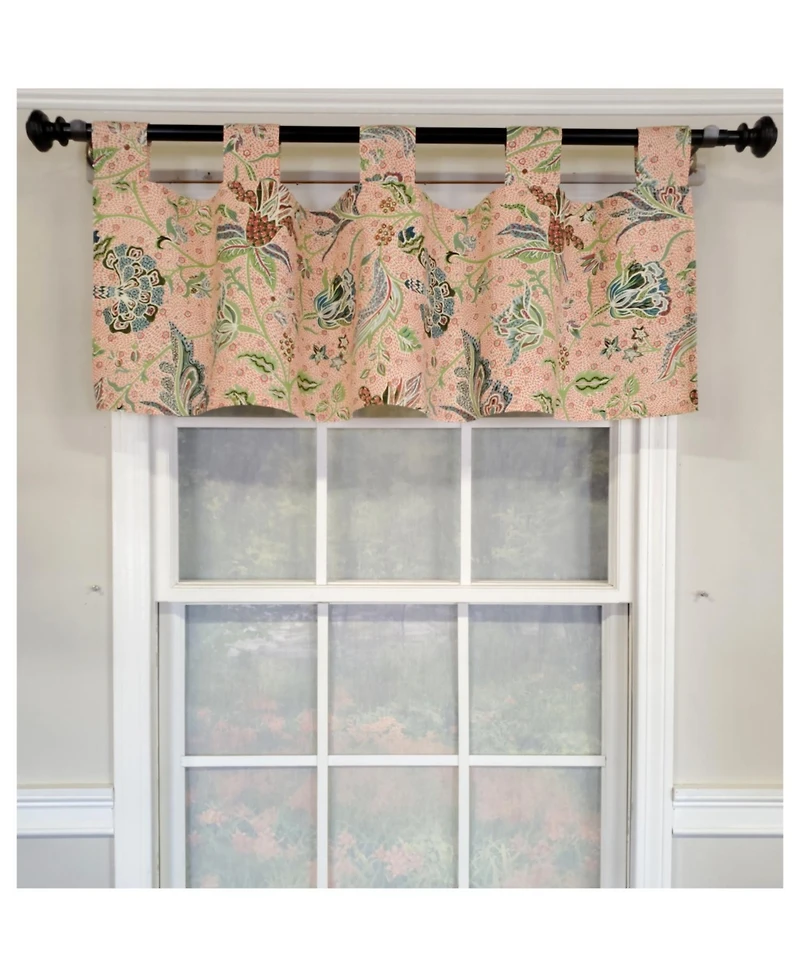 Rlf Home 4" Top Tab High Quality Fabric Every Tab Valance for Windows 50" x 16" Rose