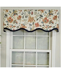 Rlf Home 3" Rod Pocket High Quality Fabric Giana Ruffled Provance Valance for Windows 50" x 15" Americana