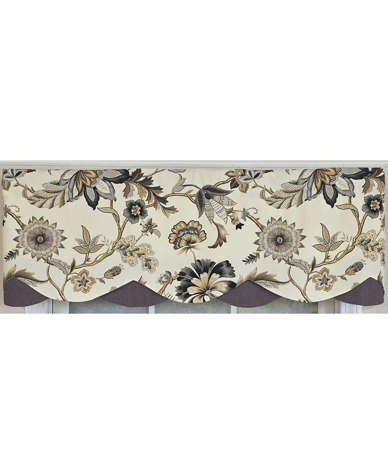 Rlf Home 100% Cotton Zanzibar Petticoat With Poly/Cotton lining Rod Pocket Valance 50" x 17" Gray