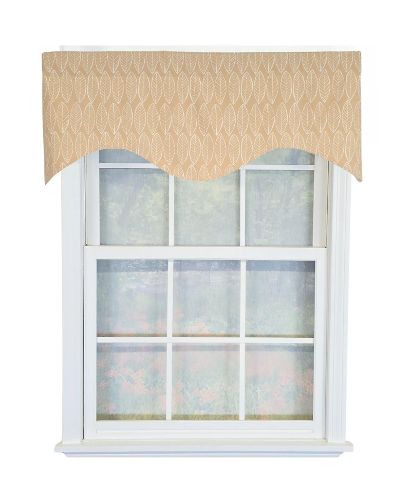 Rlf Home Fall Cornice Valance - 100% Cotton with Ivory Lining 50" x 17" Tan