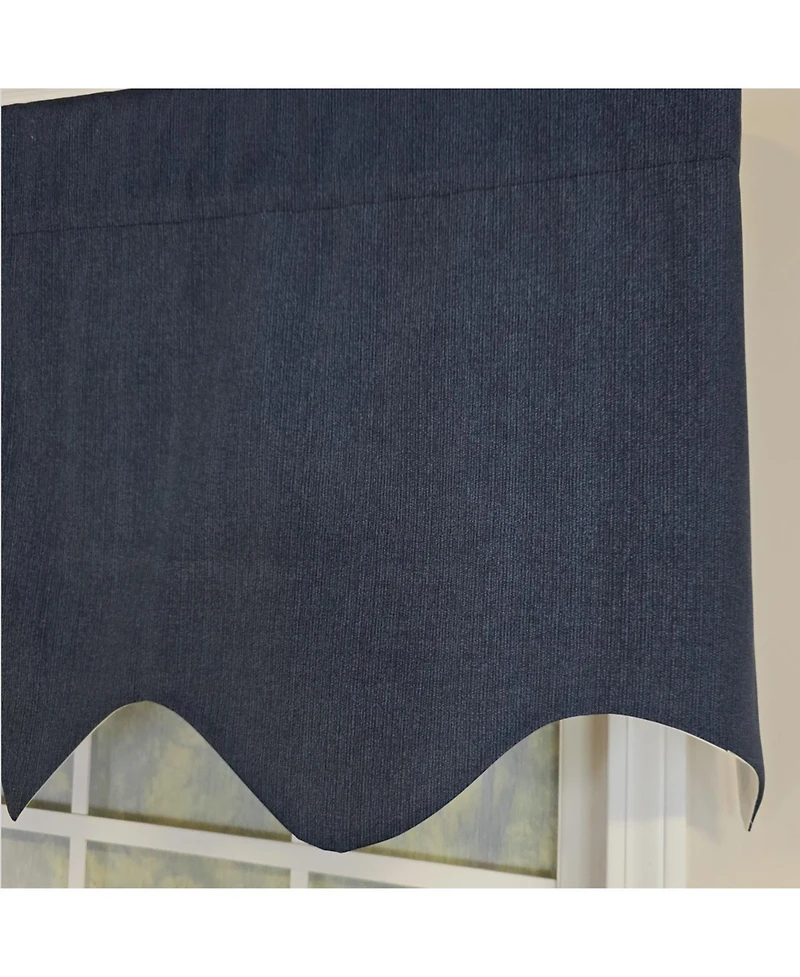 Rlf Home 100% Cotton Demin Regal Fully lined Windows Rod Pocket Valance 50" x 17" Navy