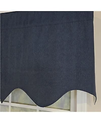 Rlf Home 100% Cotton Demin Regal Fully lined Windows Rod Pocket Valance 50" x 17" Navy