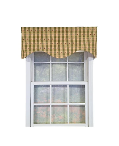 Rlf Home 100% Cotton Cherry Plaid Cornice Fully lined Windows Rod Pocket Valance 50" x 17" Green