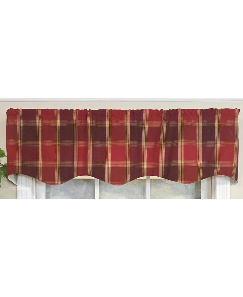 Rlf Home 100% PolyesterDuncaster Shapped Valanc Fully lined Rod Pocket Valance 50" x 13" Burgundy