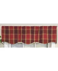 Rlf Home 100% PolyesterDuncaster Shapped Valanc Fully lined Rod Pocket Valance 50" x 13" Burgundy