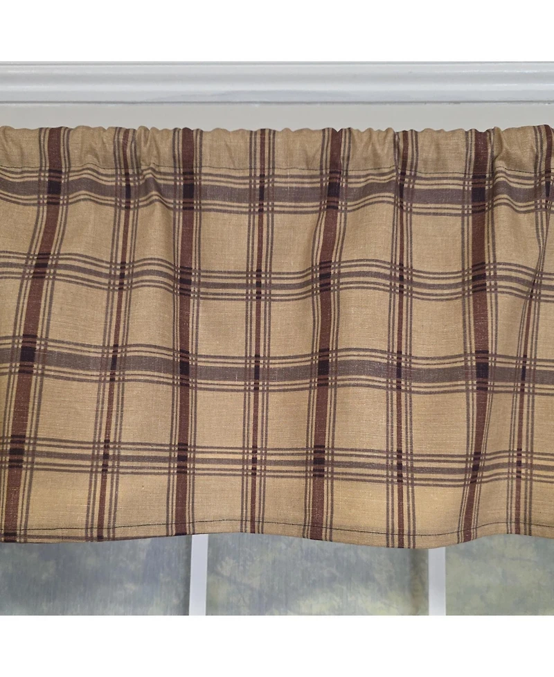 Rlf Home 100% Cotton Clambake Plaid Tailored Unlined Windows Rod Pocket Valance 51" x 12" Grape