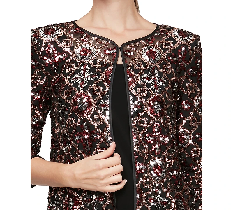 Alex Evenings Petite Sequined Mock Twinset Top