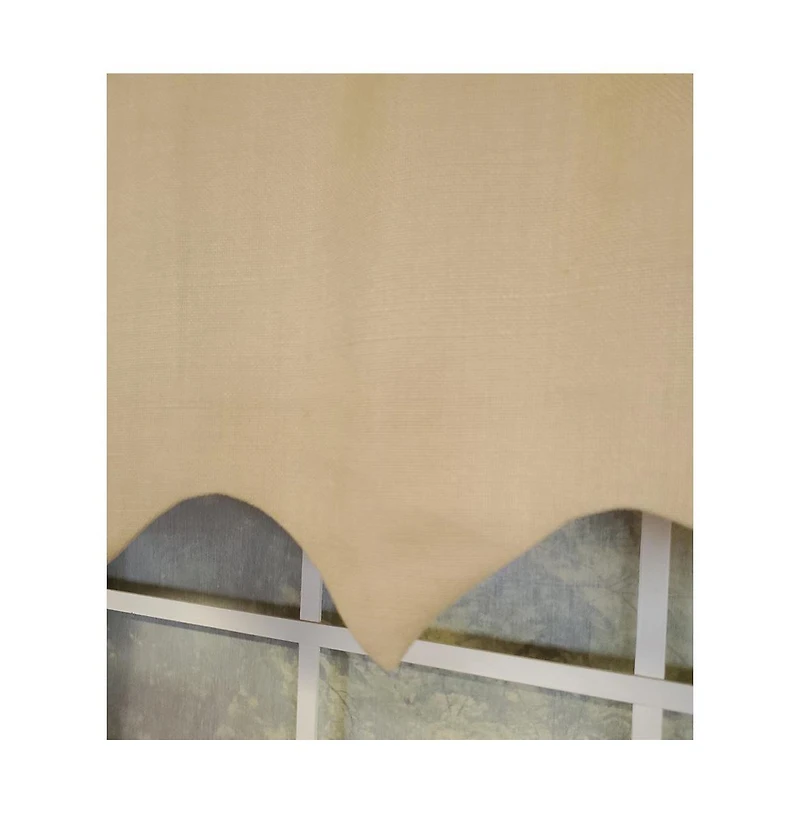Rlf Home Slub Duck Regal 3" Rod Pocket Lining Luxurious and Elegant Window Treatment Valance 50" x 17" Khaki