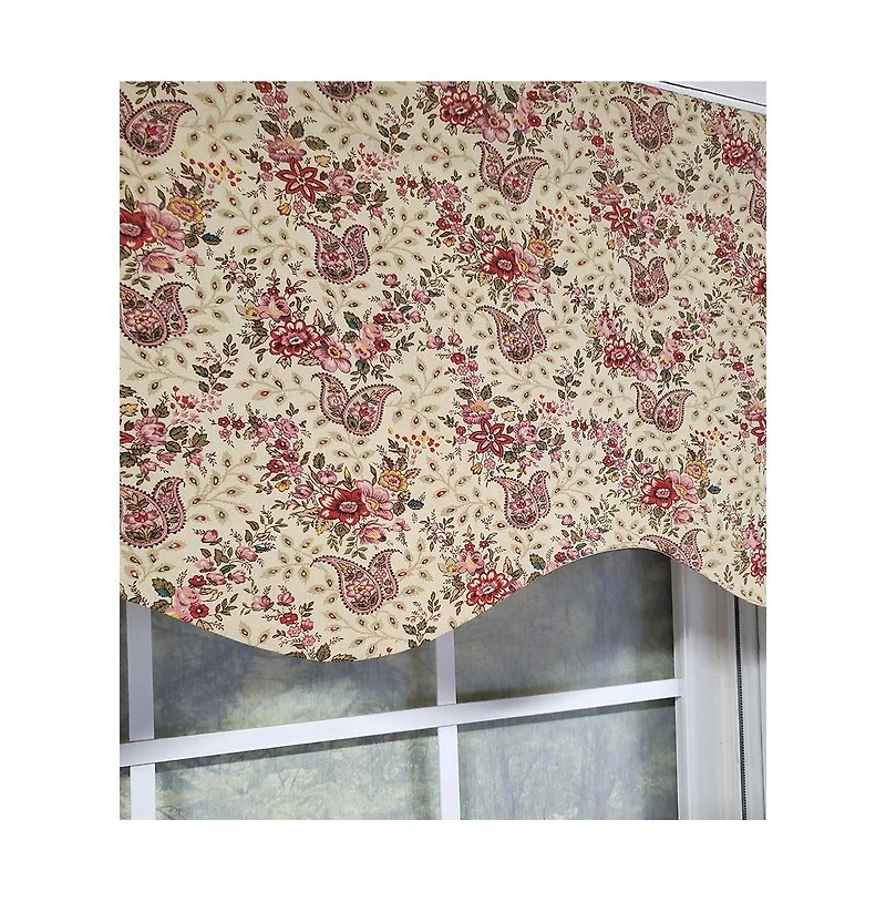 Rlf Home Loulia Provance 3" Rod Pocket Lining Luxurious and Elegant Window Treatment Valance 50" x 15" Cream
