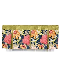 Rlf Home 3" Rod Pocket High Quality Fabric Queen's Favor Pleated Valance for Windows 50" x 16" Marine