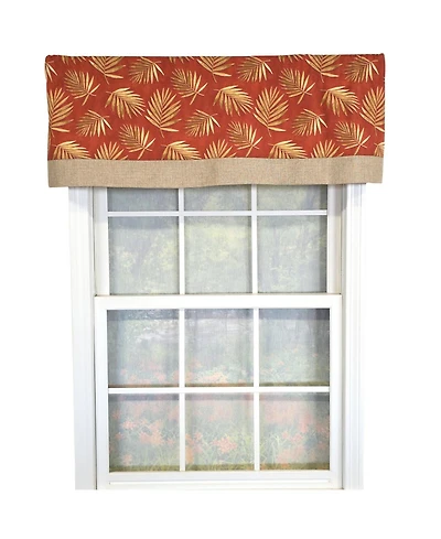 Rlf Home 100% Cotton Hawthorn Banded With Poly/Cotton Ivory lining Rod Pocket Valance 50" x 17" Red