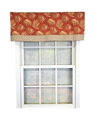 Rlf Home 100% Cotton Hawthorn Banded With Poly/Cotton Ivory lining Rod Pocket Valance 50" x 17" Red