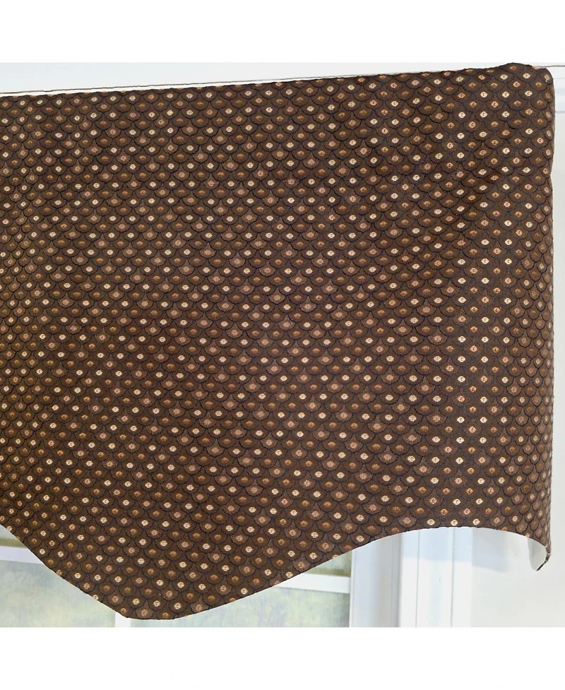 Rlf Home 100% Cotton Metz Regal Fully lined Windows Rod Pocket Valance 50" x 17" Brown