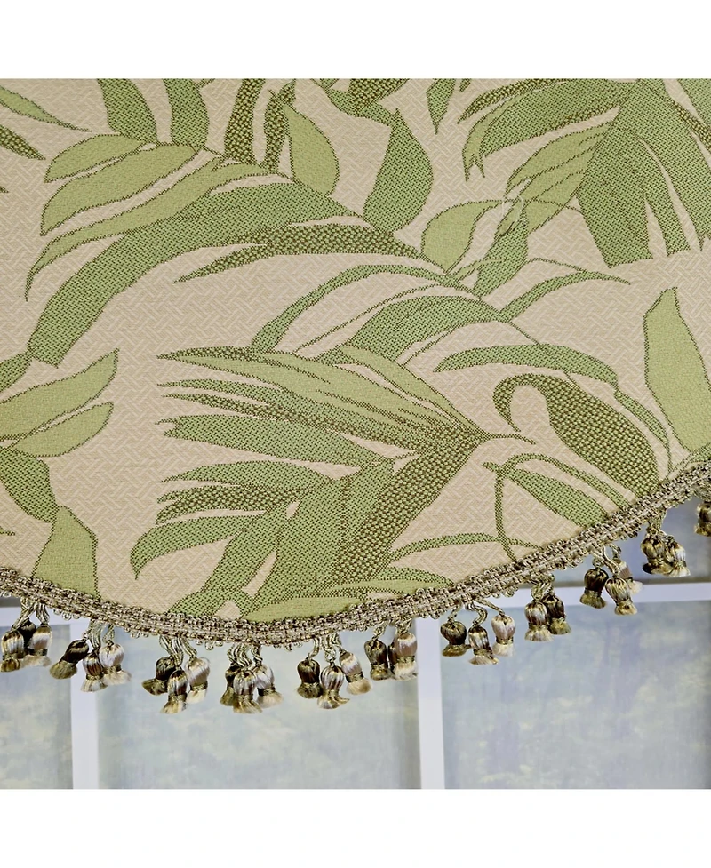 Rlf Home 100% Cotton Breeze Cornice Fully lined Windows Rod Pocket Valance 50" x 17" Green