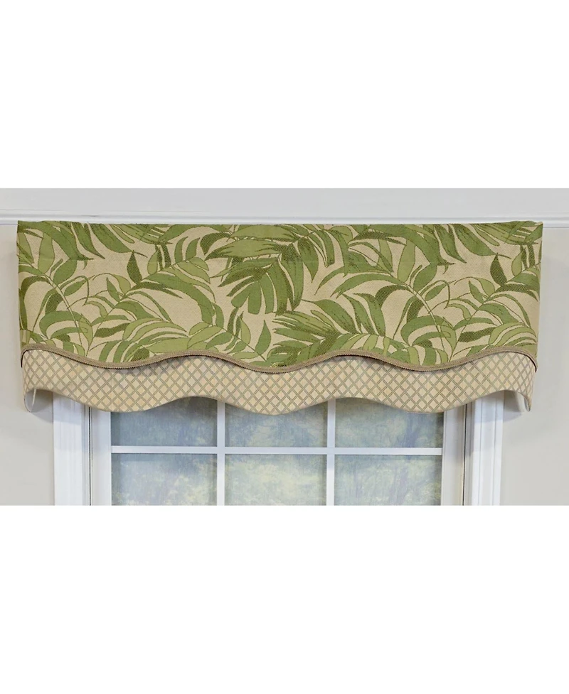 Rlf Home 100% Cotton Breeze Glory Fully lined Windows Rod Pocket Valance 50" x 16" Green