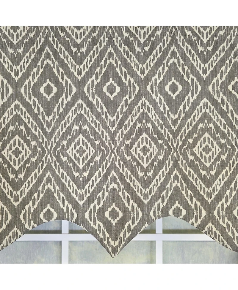 Rlf Home 100% Cotton Corsica Regal Fully lined Windows Rod Pocket Valance 50" x 17" Gray