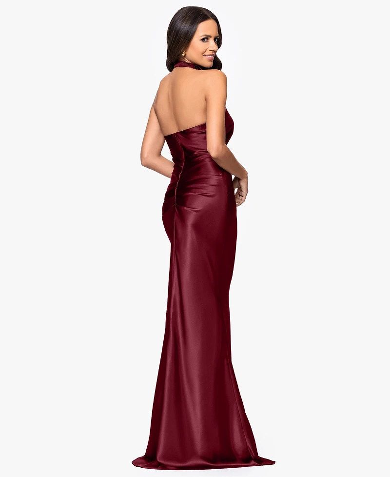 Betsy & Adam Petite Long Halter Dress