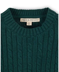 Hope & Henry Baby Boys Organic Cable Crewneck Pullover Sweater