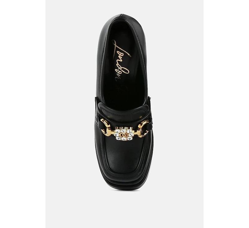 Bratz Horsebit Diamante Embellished Chunky Platform Loafers