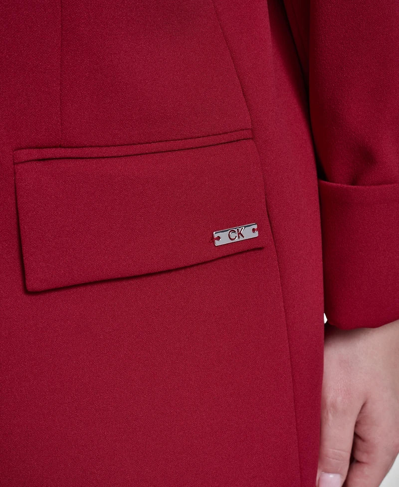 Calvin Klein Plus Open Front Rollback Cuff Jacket