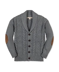 Hope & Henry Boys Organic Shawl Collar Cable Sweater Cardigan