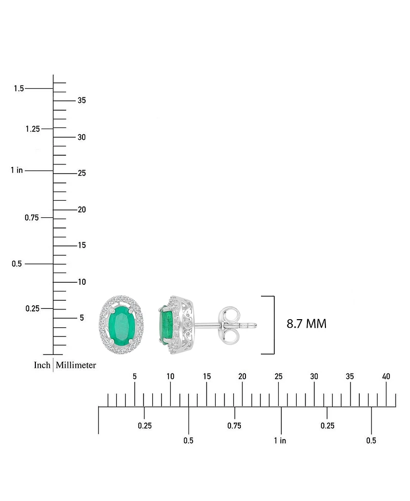 Macy's Sapphire (1.36 ct. t.w. ) & Diamond Halo Stud Earrings