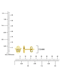 Macy's 14k Yellow Gold Heart Hamsa Stud Earrings