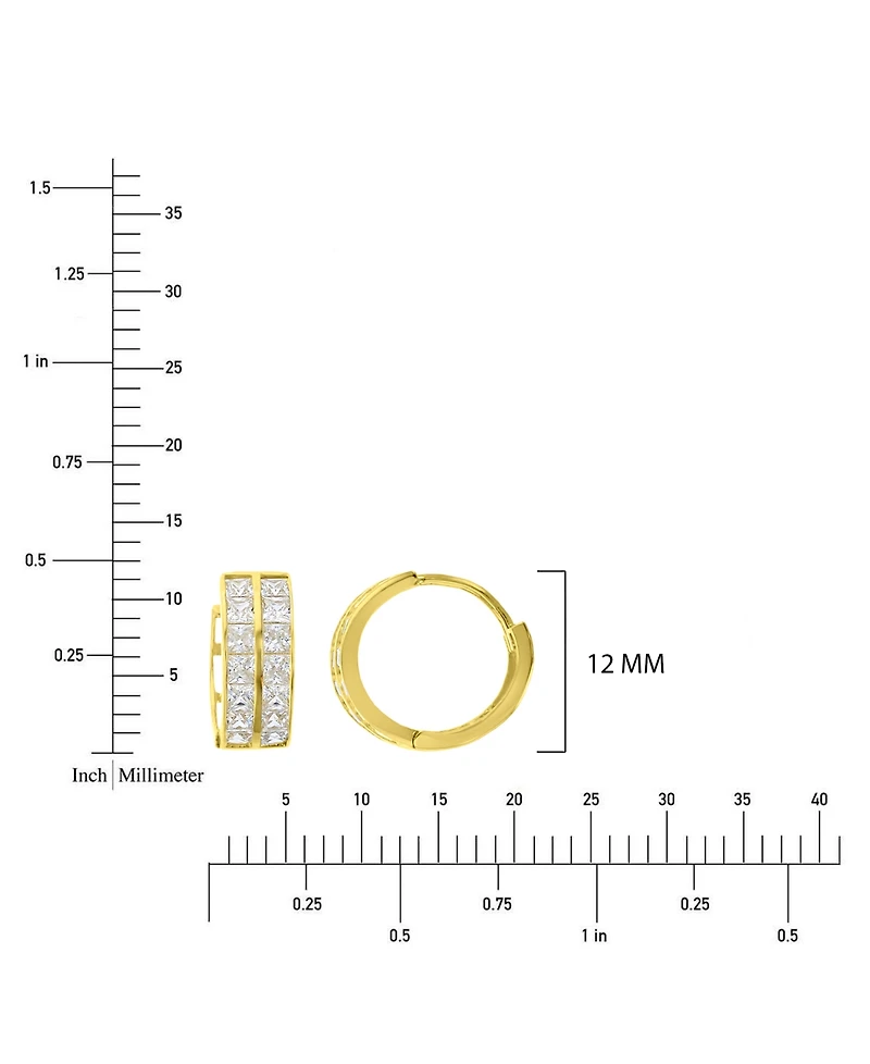 Macy's Cubic Zirconia Snap Bar Hoop Earrings