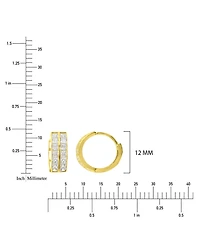 Macy's Cubic Zirconia Snap Bar Hoop Earrings