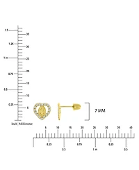 Macy's Cubic Zirconia Virgin Mary Heart Stud Earrings