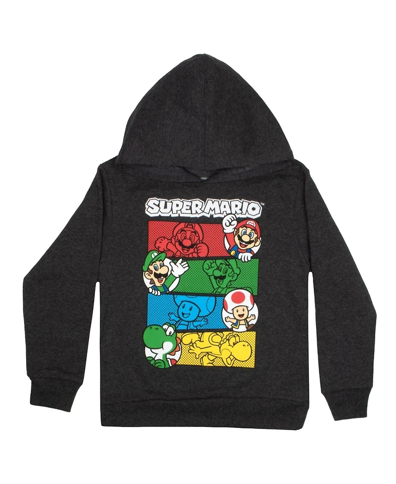 Mario Boys Super 2 Piece Hooded Sweatshirt and Graphic T-Shirt Bundle Set