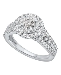 Macy's Diamond Double Halo Engagement Ring (1-1/4 ct. t.w.) in 14K White Gold
