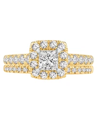 Macy's Diamond Halo Bridal Ring (1-1/2 ct. t.w.) in 14K Two-Tone Gold