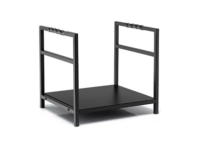 Sugift Firewood Log Rack with Unique Handle and Raised Feet-Black