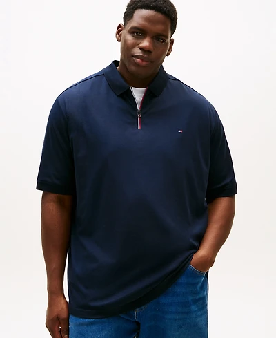 Tommy Hilfiger Men's Big & Tall Zippered Polo Shirt