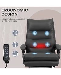 Vinsetto Microfibre Massage Office Chair with Heat, Reclining,