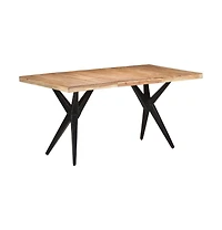 Dining Table 63"x31.5"x29.9" Solid Acacia Wood