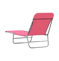 vidaXL Folding Sun Loungers 2 pcs Steel and Fabric Pink