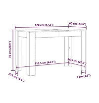 vidaXL Dining Table Sonoma Oak 47.2"x23.6"x29.9" Engineered Wood