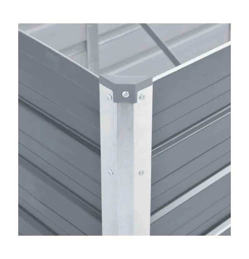 Garden Raised Bed Galvanized Steel 126"x15.7"x17.7" Gray