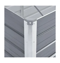 Garden Raised Bed Galvanized Steel 126"x15.7"x17.7" Gray