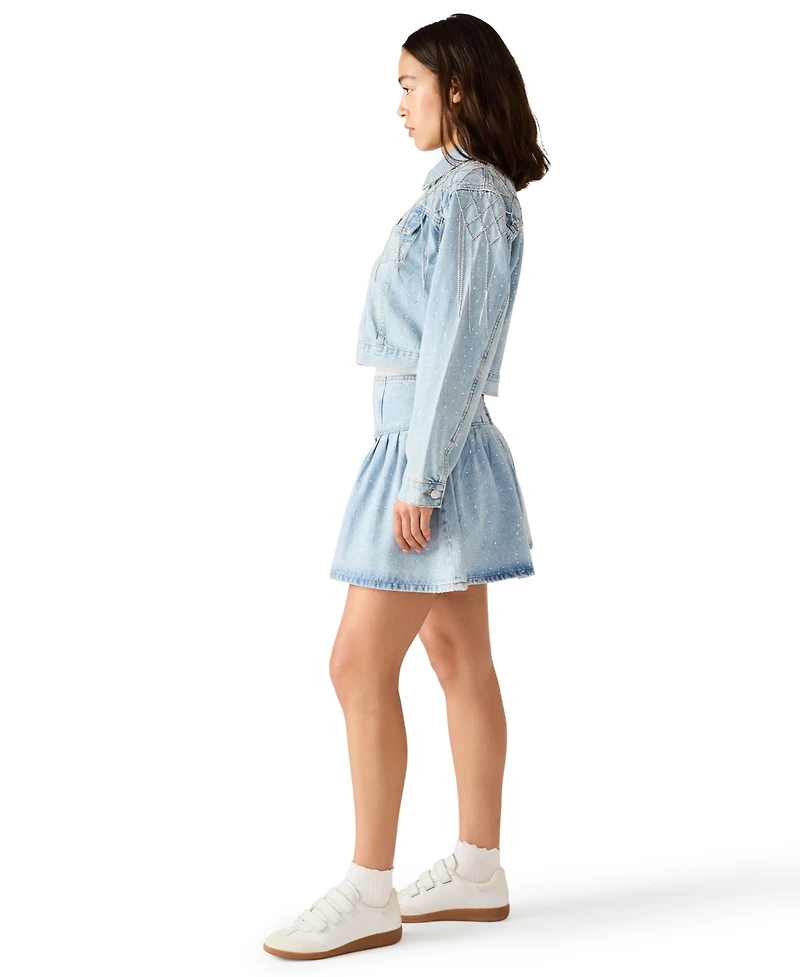 Steve Madden Women's Diamonde Long-Sleeve Collared Jacket