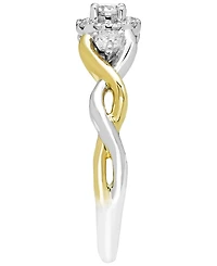 Macy's White Diamond 3-Stone Ring (3/8 ct. t.w.) in 14K Two Tone Gold