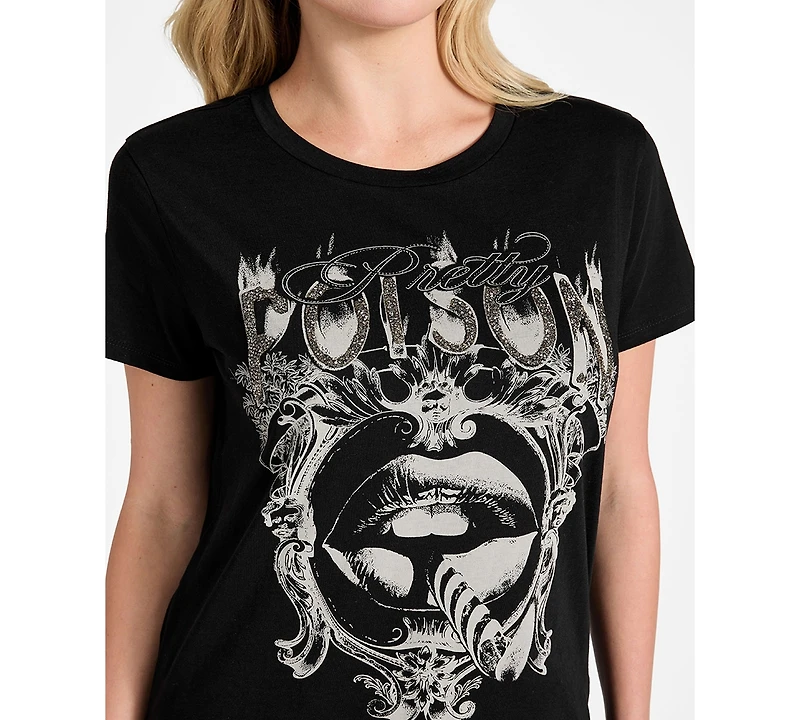 Guess Women's Short-Sleeve Poison Lips T-Shirt